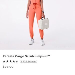 Rafaella Cargo Scrub Jumpsuit - Orange